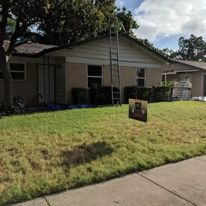 Residential shingle roof before and after comparison